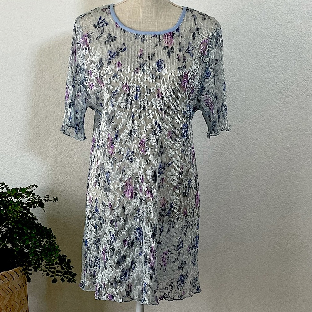 Lace floral over shirt or bathing suit cover